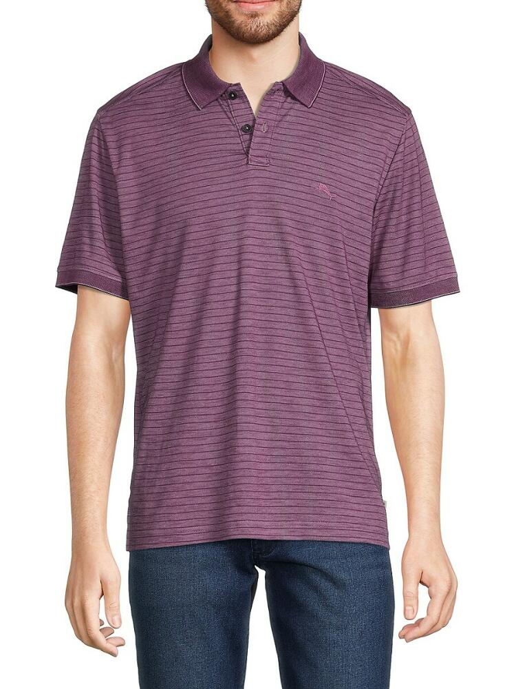 Tommy Bahama Men's Gulf Coast Striped Polo - Sugar Plum Cover