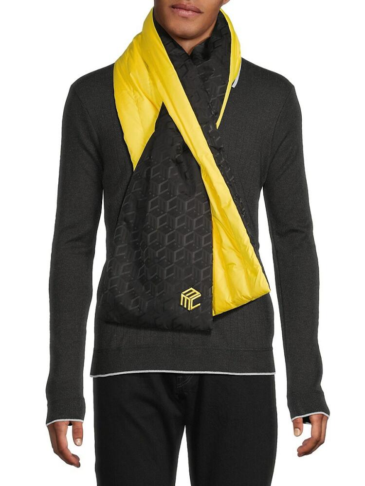 MCM Men's Logo Two Tone Scarf - Black Yellow Cover