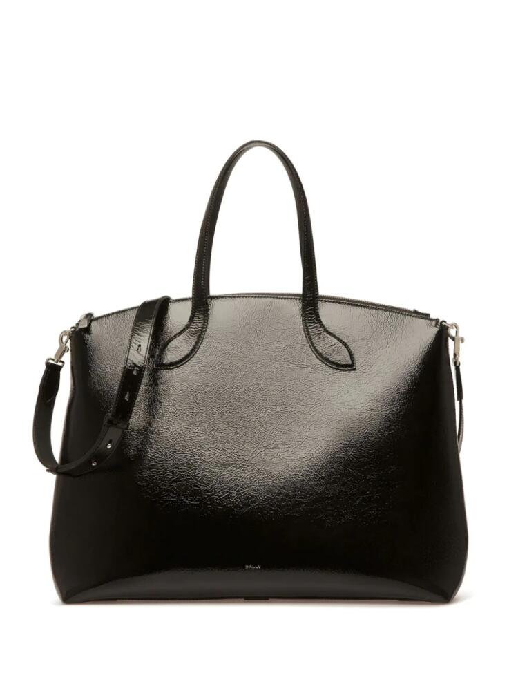 Bally logo-print leather tote bag - Black Cover