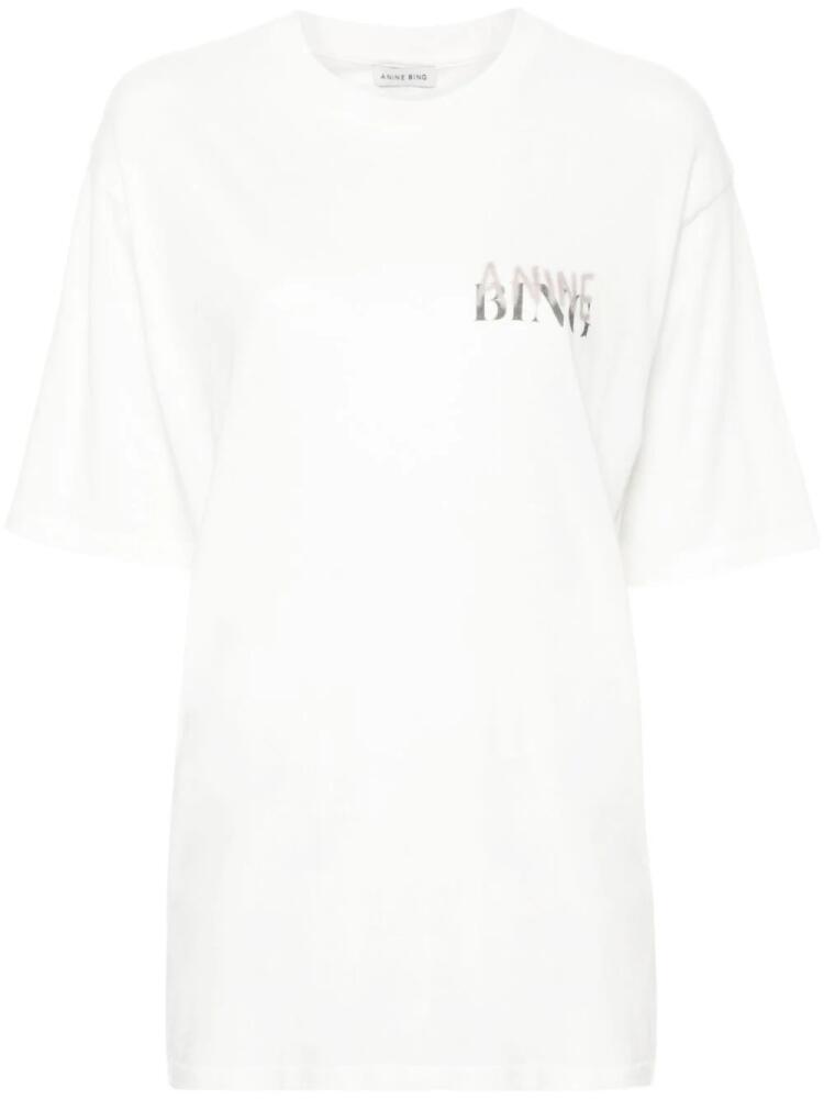 ANINE BING logo-print cotton T-shirt - White Cover