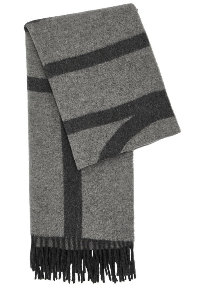 Toteme Logo-monogrammed Wool Scarf - Grey Cover