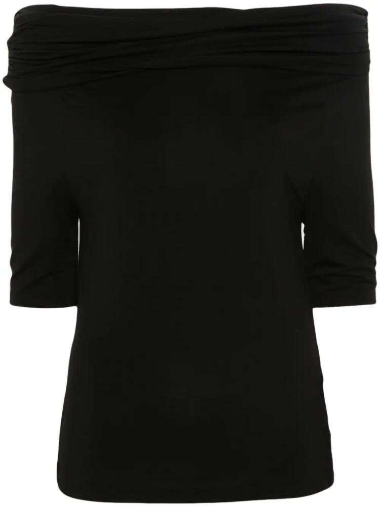 Bimba y Lola cowl-neck draped T-shirt - Black Cover