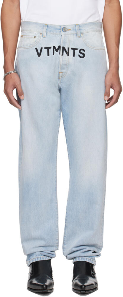 VTMNTS Blue Embroidered Jeans Cover