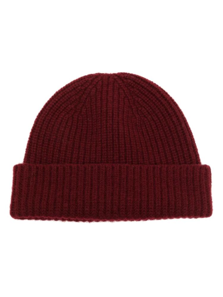 Pringle of Scotland ribbed-knit turn-up brim beanie - Red Cover