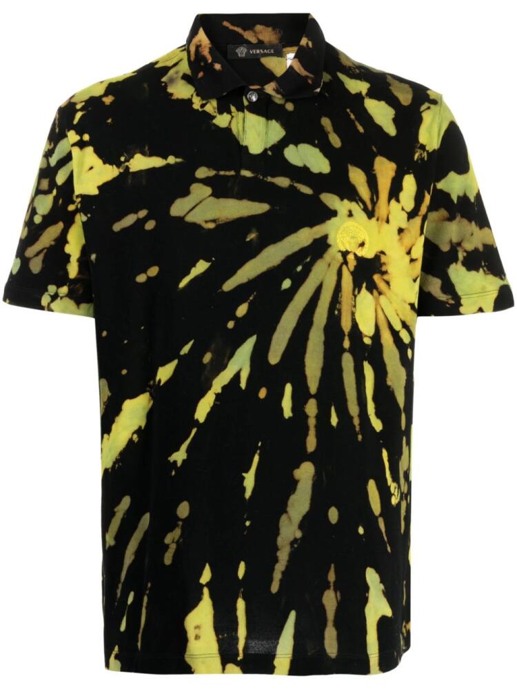 Stain Shade Medusa Head tie-dye polo shirt - Black Cover