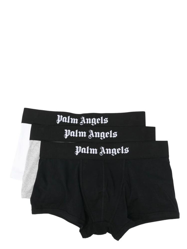 Palm Angels tri-pack logo-waistband boxer set - Grey Cover