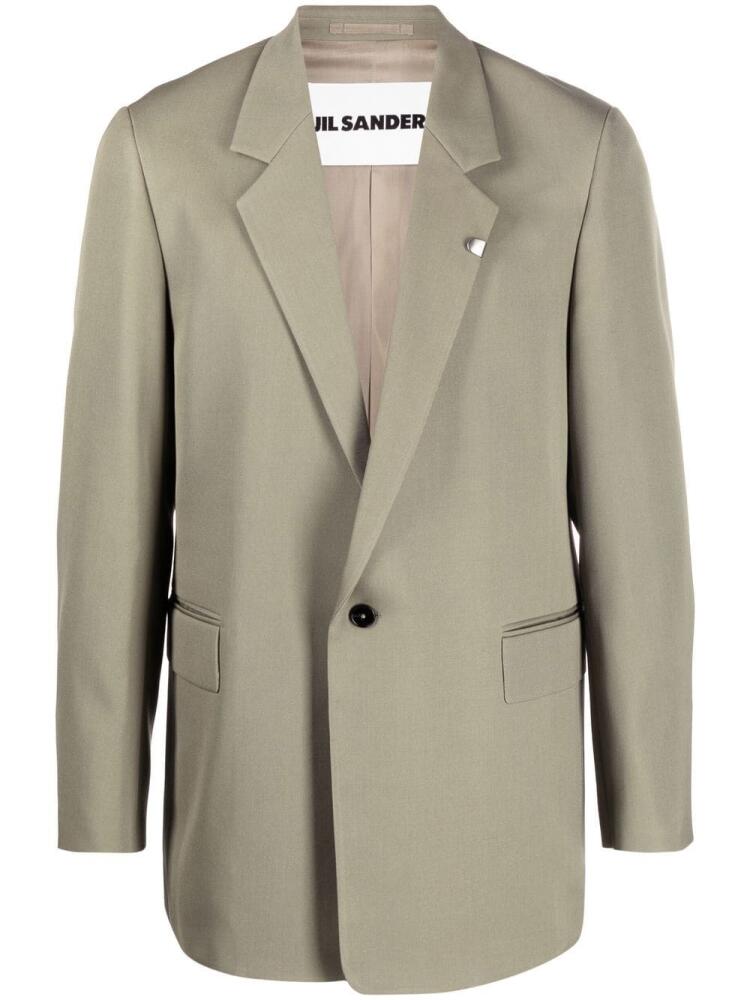 Jil Sander single-breasted wool blazer - Green Cover