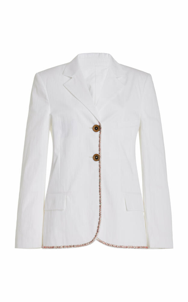 Wales Bonner - Truth Embellished Technical Cotton Blazer - White Cover