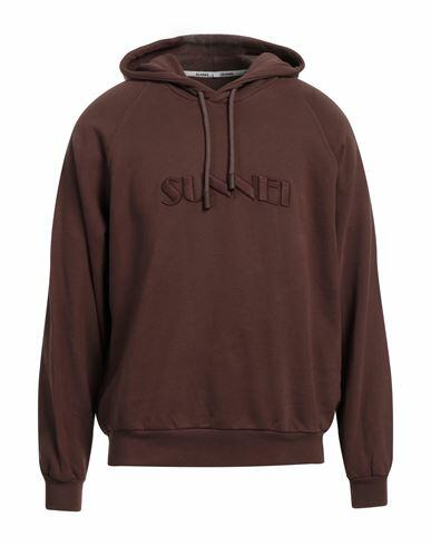 Sunnei Man Sweatshirt Brown Cotton Cover