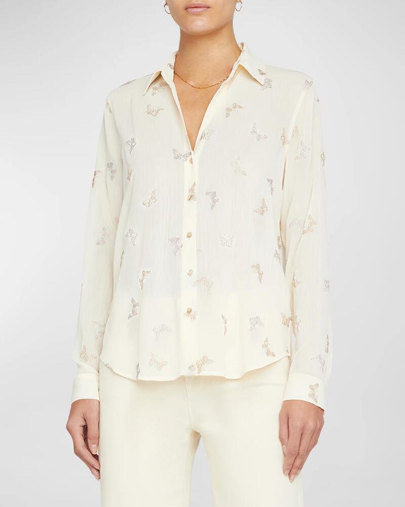 L'Agence Laurent Metallic Butterfly Blouse Cover