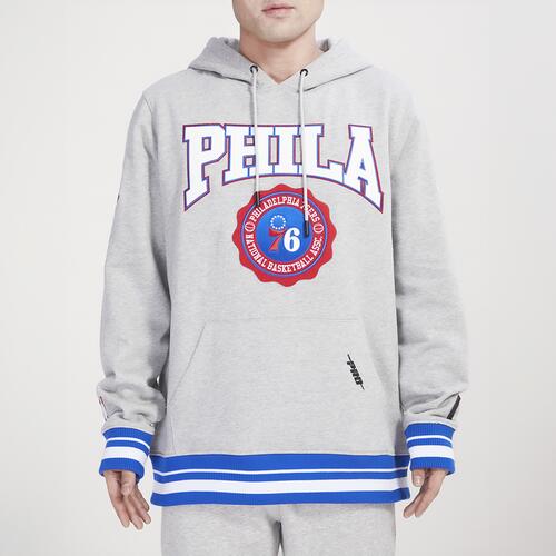 Pro Standard 76ers Crest Emblem Fleece P/O Hoodie - Mens Gray Cover