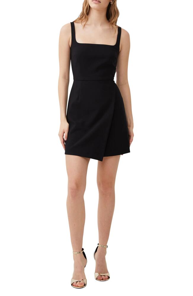 French Connection Whisper Faux Wrap Minidress in 01-Blackout Cover