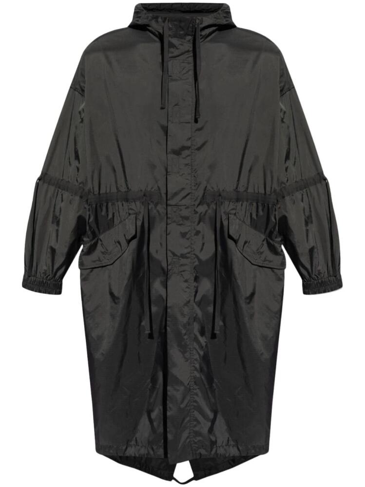 Etudes logo-print ripstop parka coat - Black Cover