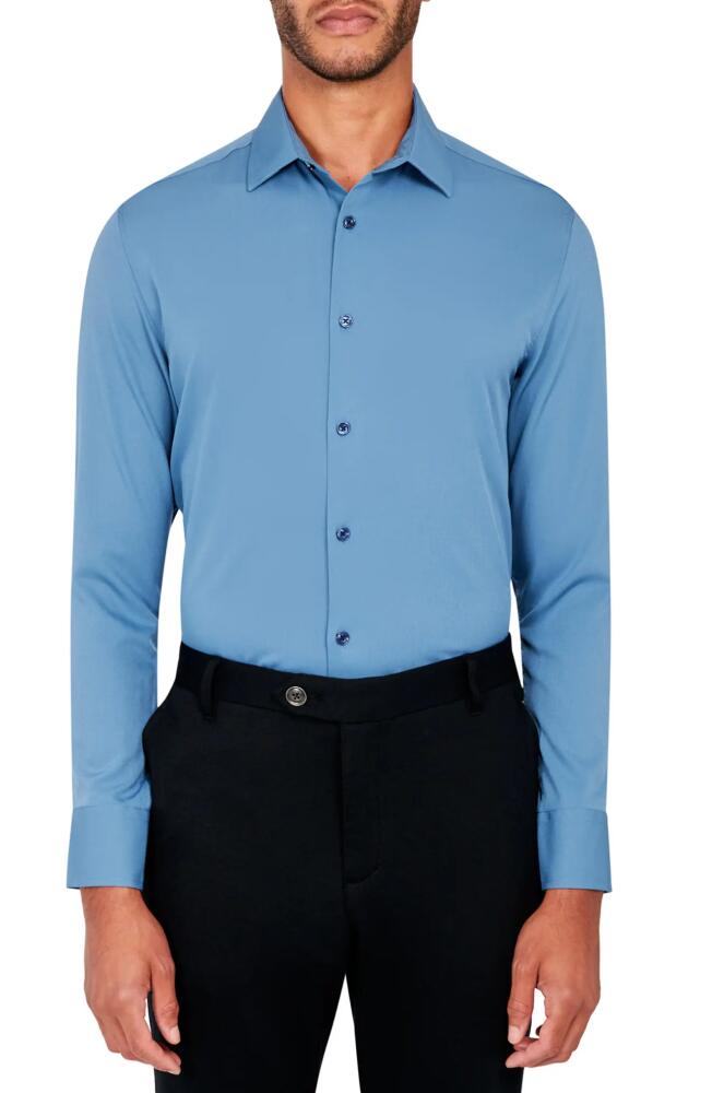 Brooklyn Brigade Slim Fit Solid Performance Dress Shirt in Dusty Blue Cover