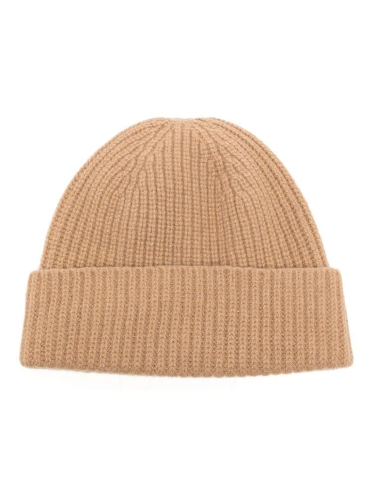 Pringle of Scotland ribbed-knit turn-up brim beanie - Brown Cover