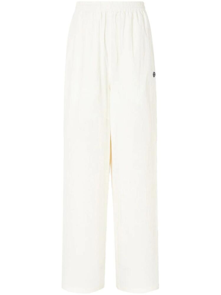 STUDIO TOMBOY logo-embroidered wide-leg track pants - White Cover