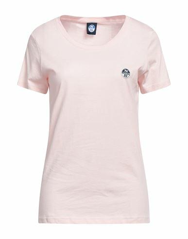 North Sails Woman T-shirt Light pink Cotton Cover