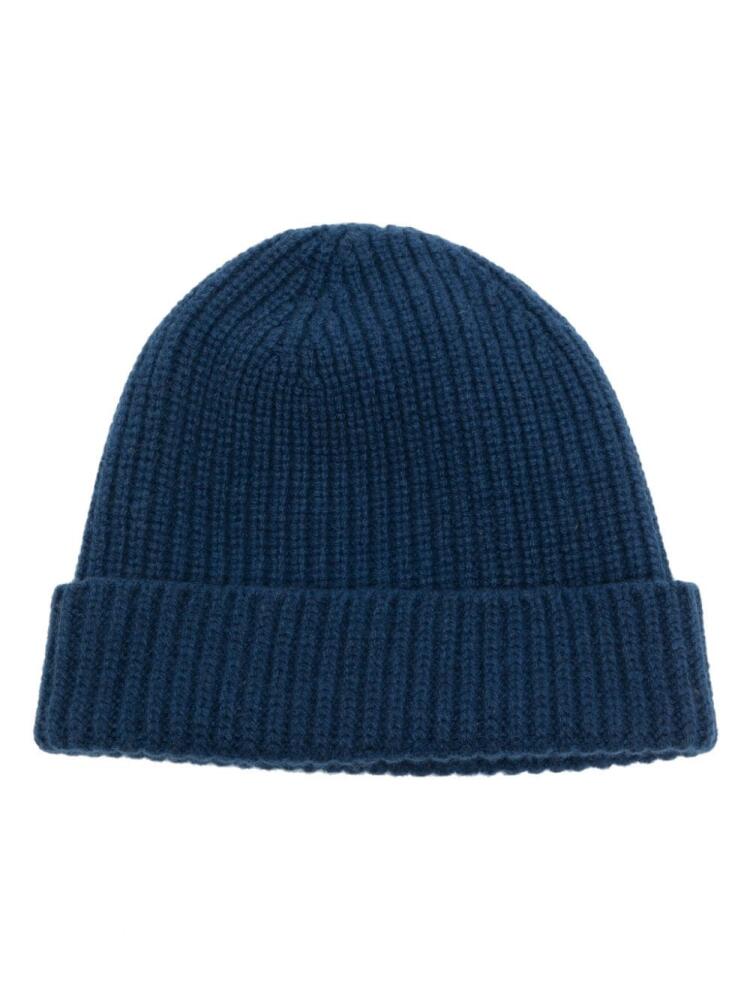 Pringle of Scotland ribbed-knit turn-up brim beanie - Blue Cover