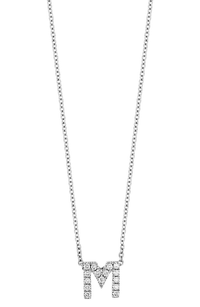 Bony Levy 18k Gold Pavé Diamond Initial Pendant Necklace in White Gold - M Cover