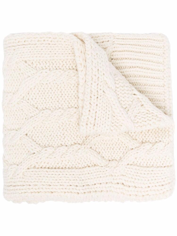 Jil Sander cable-knit wool scarf - White Cover