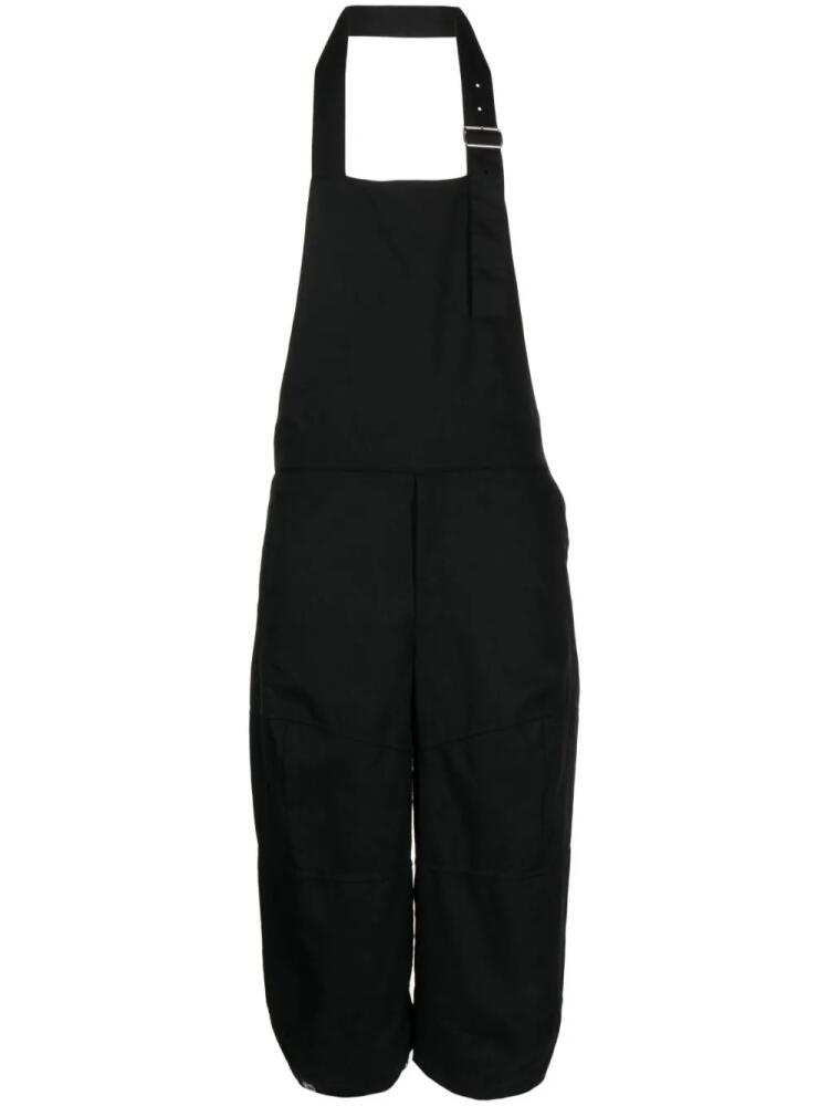 Black Comme Des Garçons cropped-leg wool jumpsuit Cover