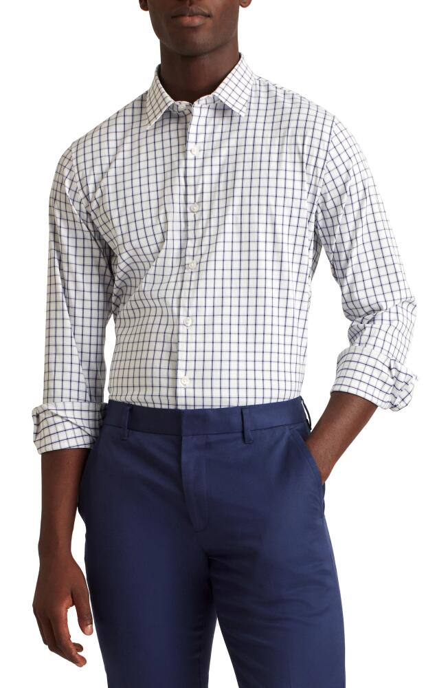 Bonobos Tech Check Performance Button-Up Shirt in Horden Check - Blue Depths Cover