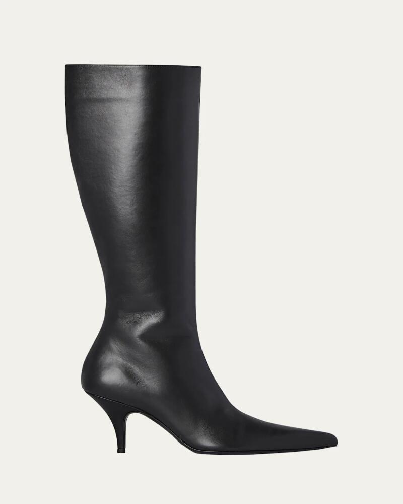 THE ROW Sling Leather Stiletto Mid Boots Cover