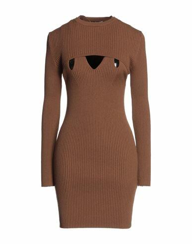 Isabelle Blanche Paris Woman Mini dress Brown Acrylic, Polyester, Lyocell, Wool Cover