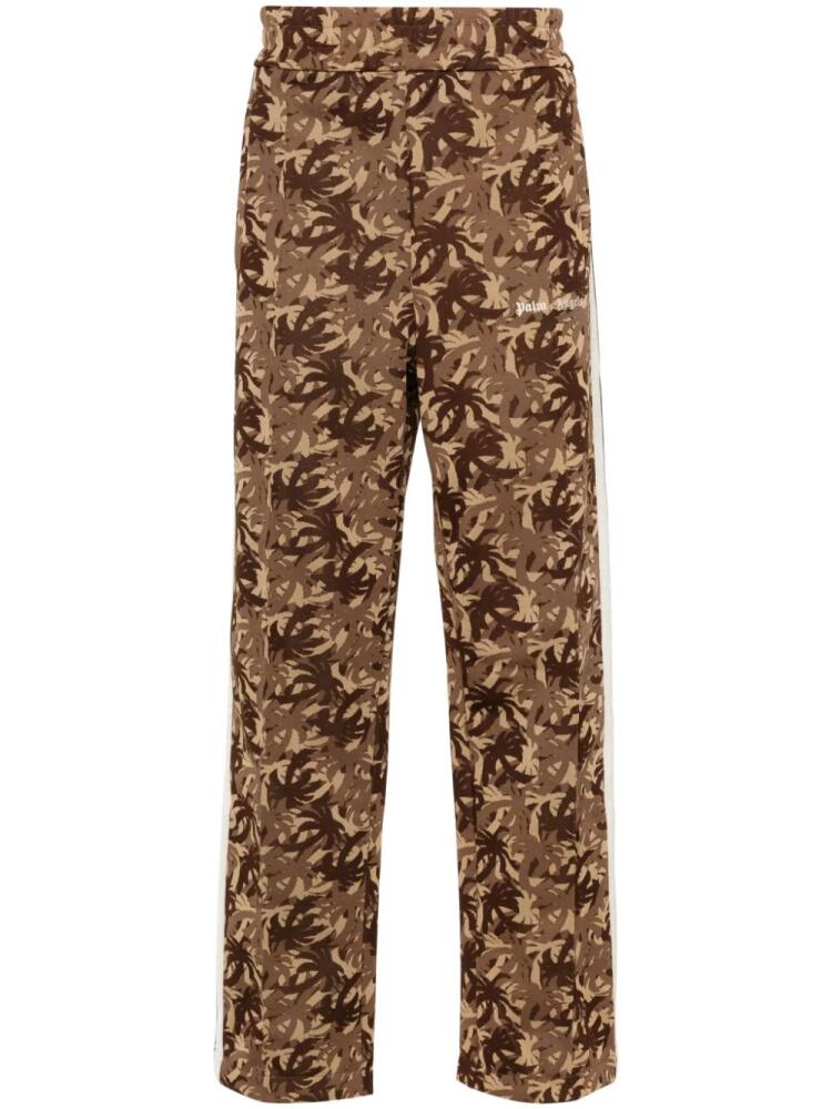 Palm Angels Camo logo-embroidered track pants - Brown Cover