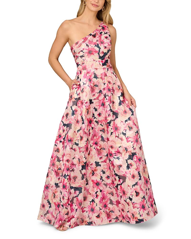 Aidan Mattox Floral Jacquard Ball Gown Cover