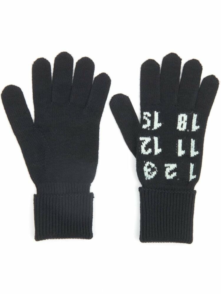 MM6 Maison Margiela Numeric wool gloves - Black Cover