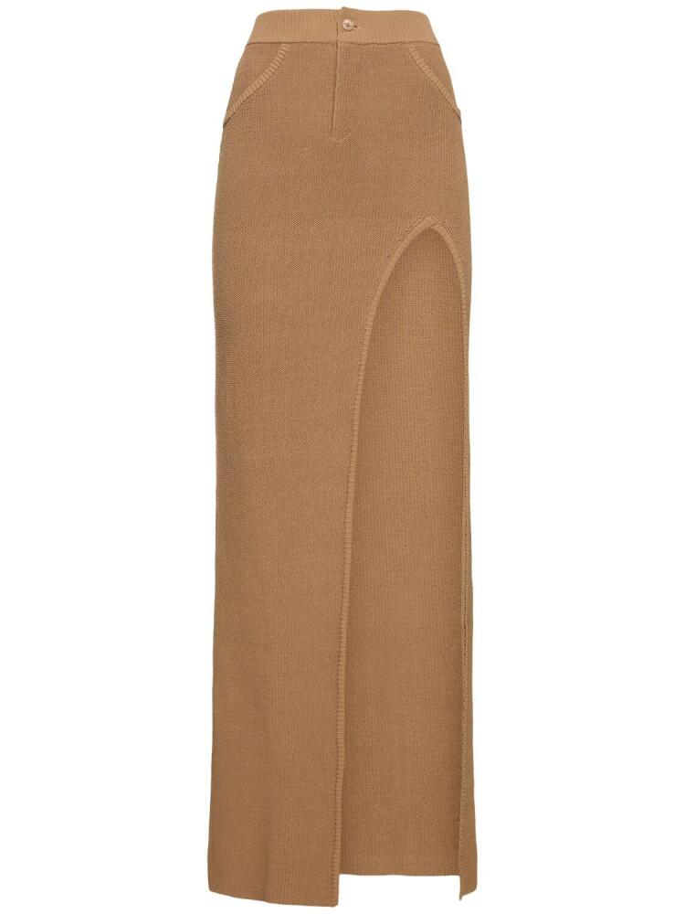 AYA MUSE Faye Knitted Cotton Blend Long Skirt Cover