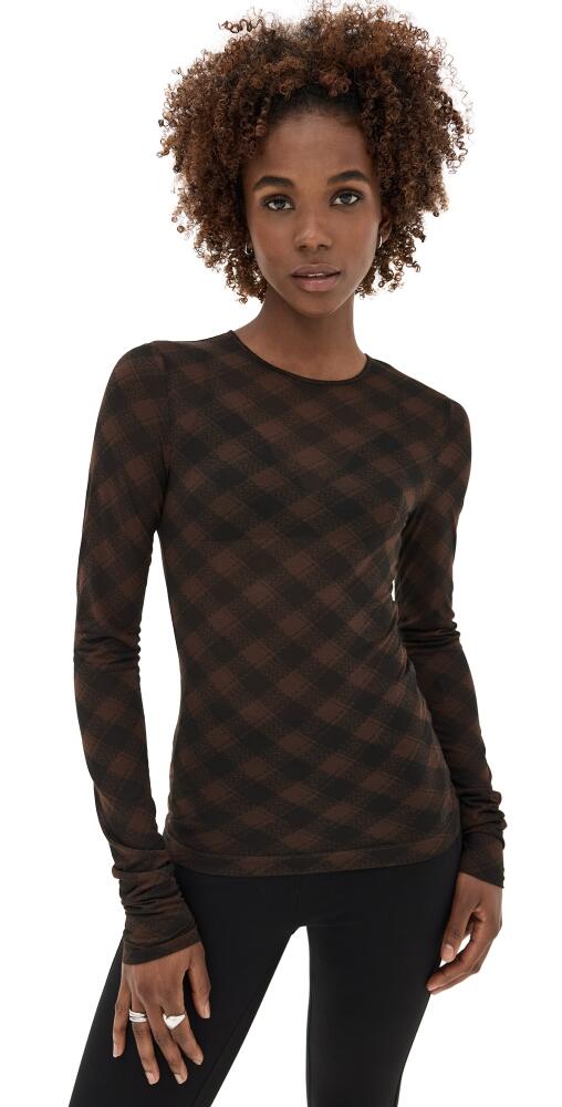 AMI Long Sleeve Fluide Top Black/Dark Coffee Cover