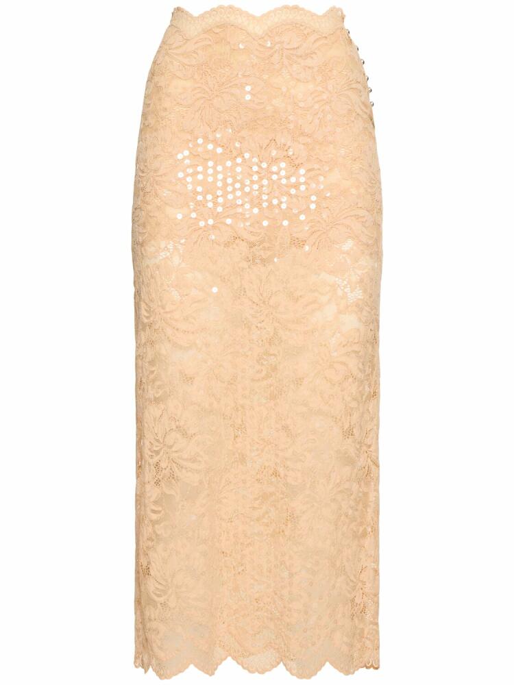 RABANNE Sequined Dentelle Brodé Skirt Cover