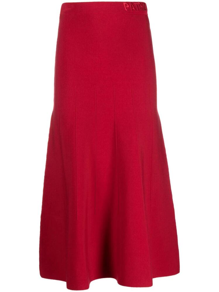 Patrizia Pepe logo-embroidered flared midi skirt Cover