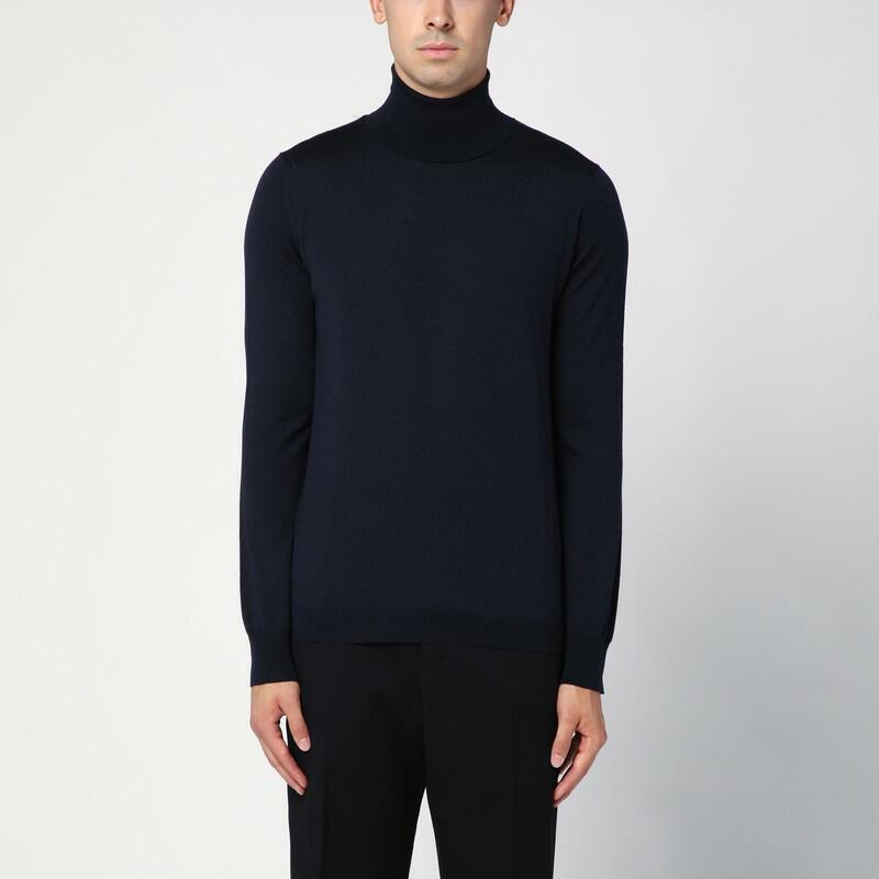 Maison Margiela Turtleneck pullover in navy wool Cover