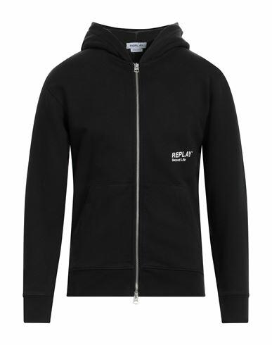 Replay Man Sweatshirt Black Cotton Cover