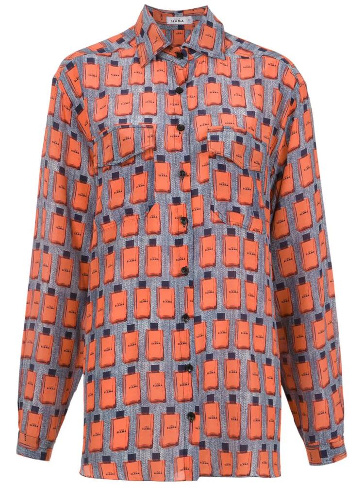 Amir Slama printed silk shirt - Blue Cover