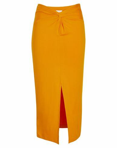 8 By Yoox Jersey Ruched Midi Skirt Woman Maxi skirt Orange Viscose, Elastane Cover