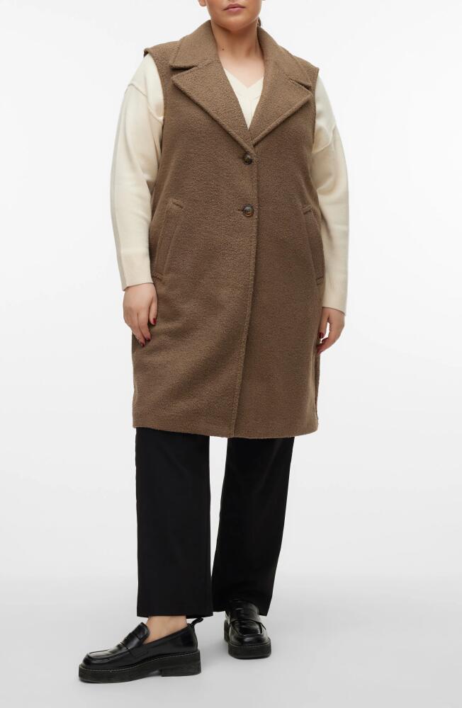 VERO MODA CURVE Sally Long Vest in Chocolate Chip Cover