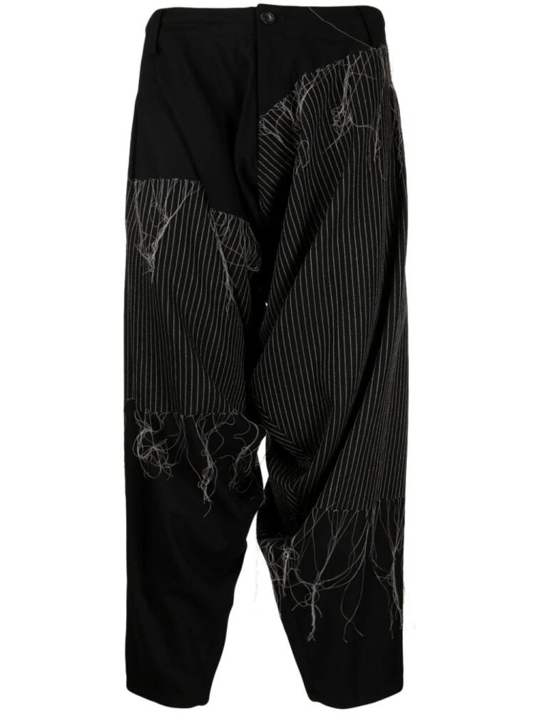 Yohji Yamamoto embroidered draped trousers - Black Cover