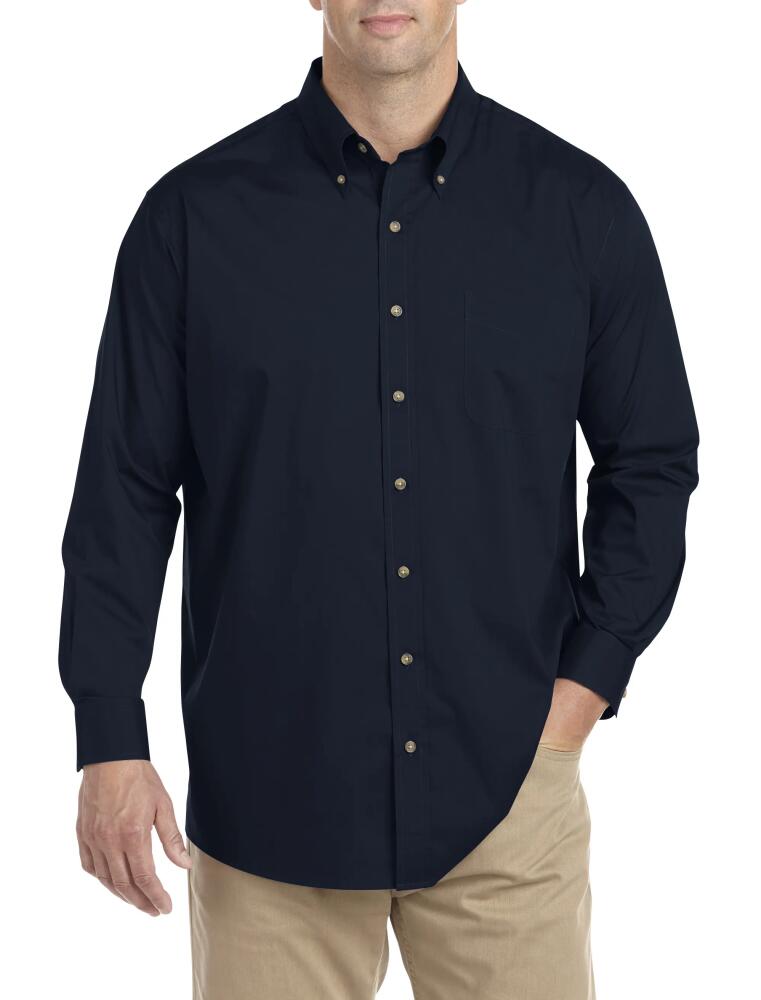 Harbor Bay by DXL Easy-Care Solid Sport Shirt in Navy Cover