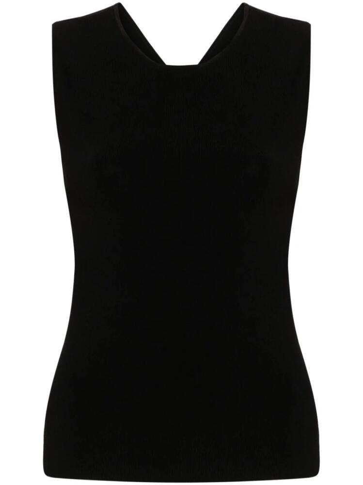 Gestuz criss-cross sleeveless knitted top - Black Cover