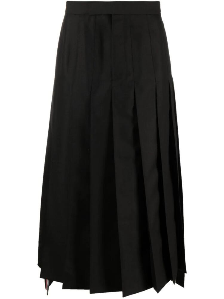 Thom Browne pleated wool maxi skirt - Black Cover