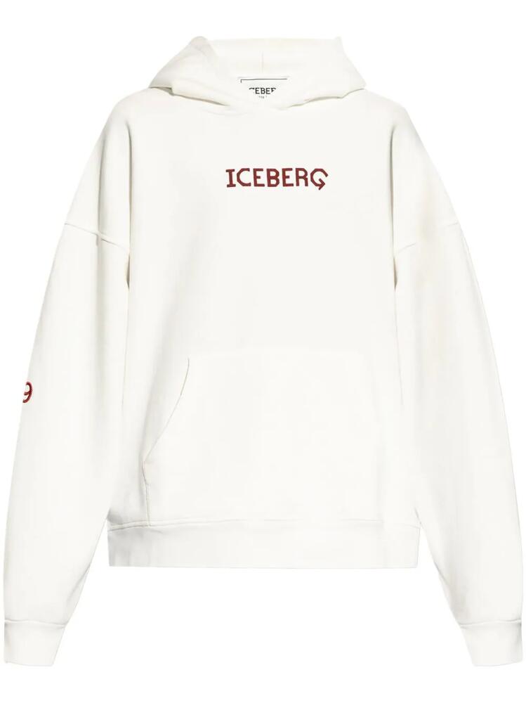 Iceberg logo-print cotton hoodie - White Cover