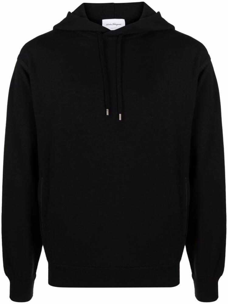 Ferragamo long-sleeved cotton hoodie - Black Cover