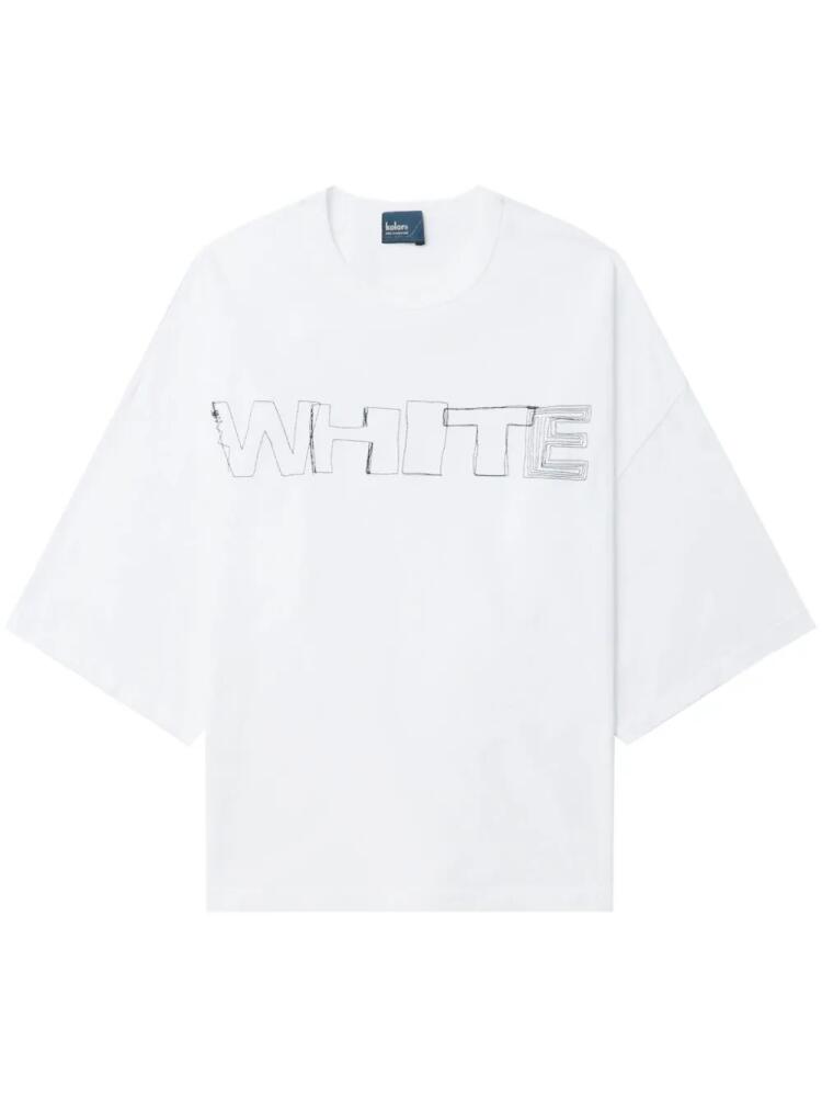 Kolor graphic-print cotton t-shirt - White Cover