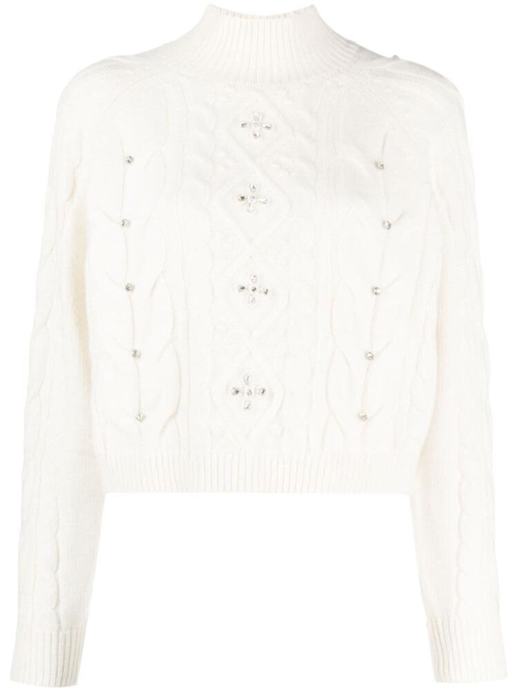 TWINSET crystal-embellished cable-knit jumper - White Cover