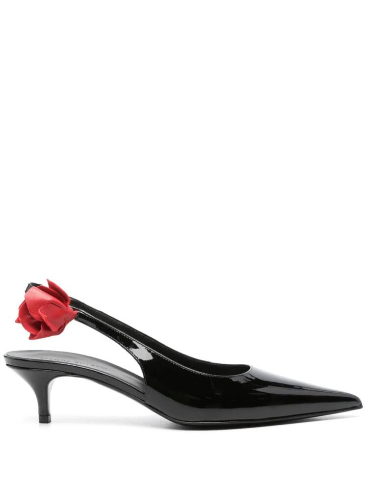 Magda Butrym 50mm rose leather sligback pumps - Black Cover