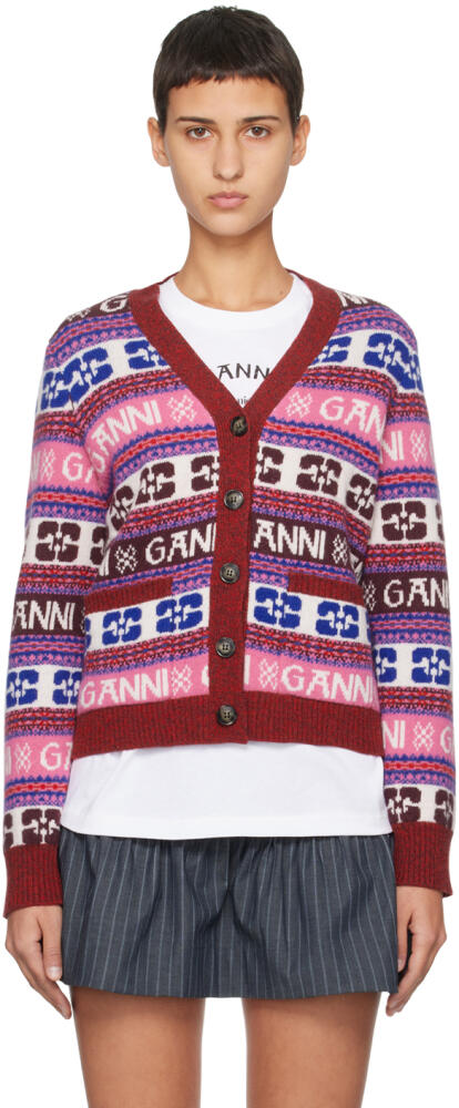 GANNI Multicolor Y-Neck Cardigan Cover